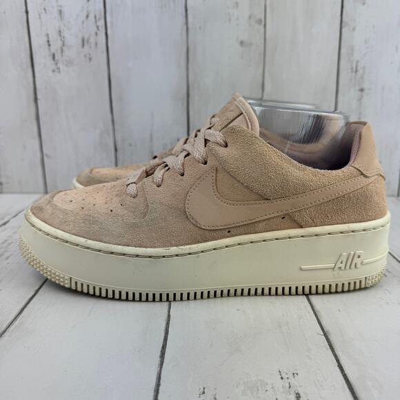 Nike Air Force 1 Light Pink Suede Leather Sage Low Top Sneaker Size 8 - Picture 7 of 14